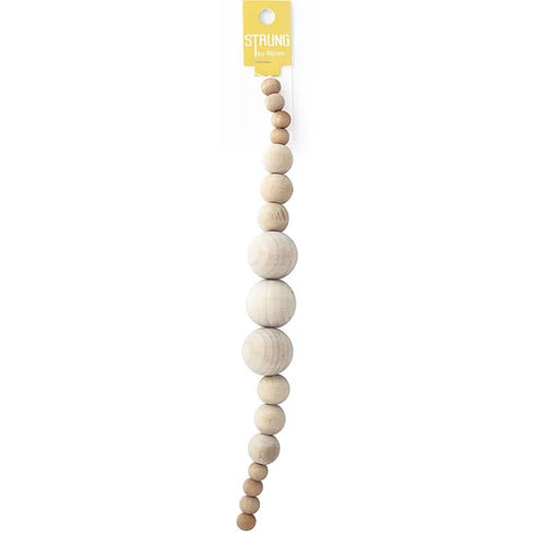 Wooden Round Ball Strung Beads